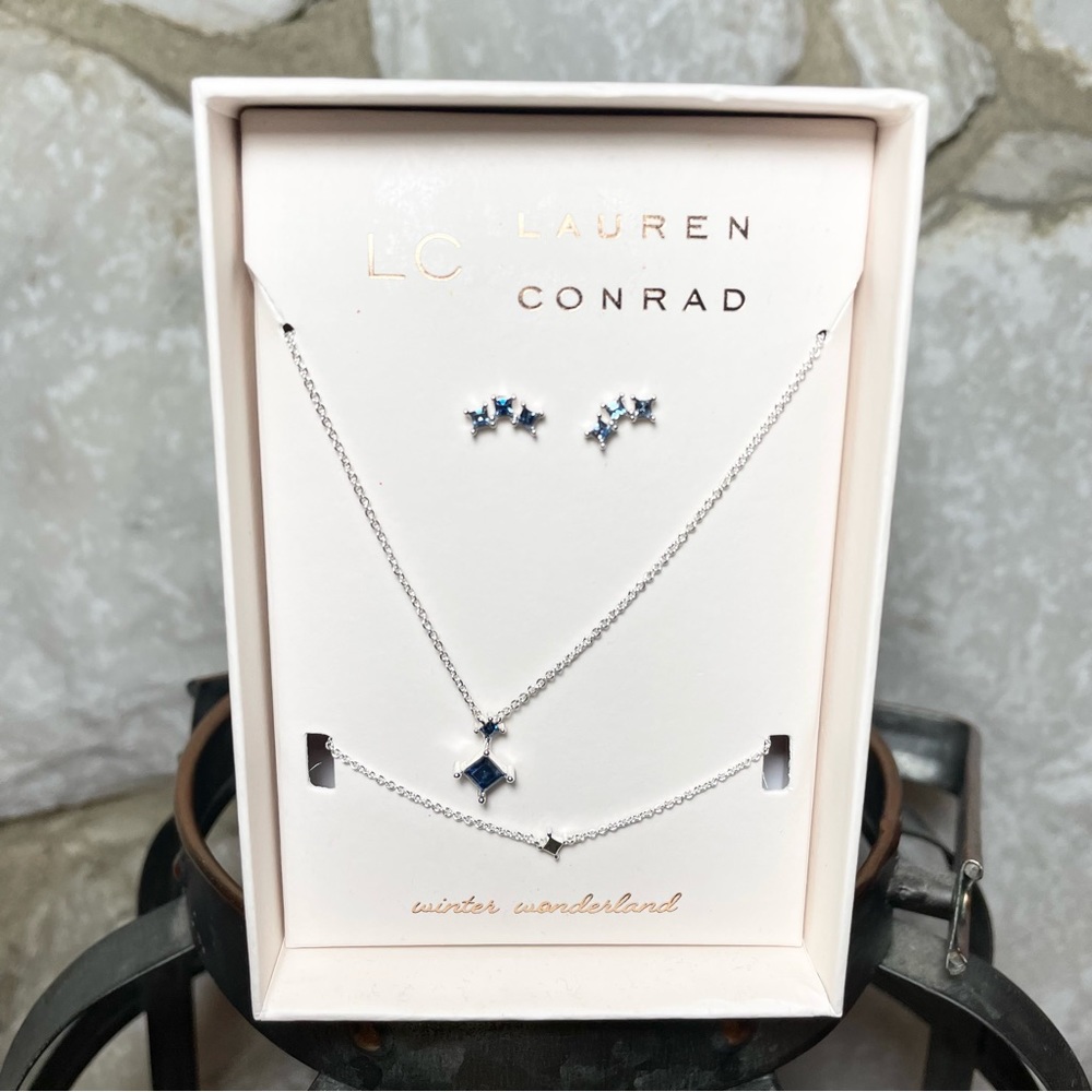 Star Sapphire, blue necklace bracelet + earrings